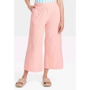 A New Day Plus Size XXXL High-Rise French Terry Wide Leg‎ Ankle Pull On Pants .